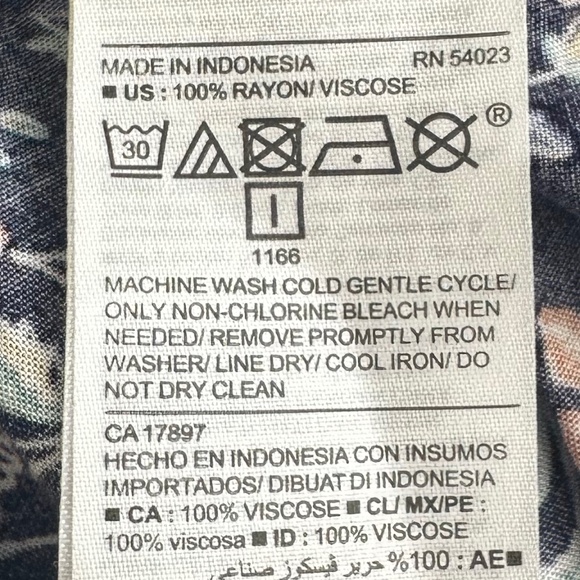 Old Navy Long Sleeve Peasant Blouse/Top Navy Blue Floral Size Medium - Picture 9 of 11